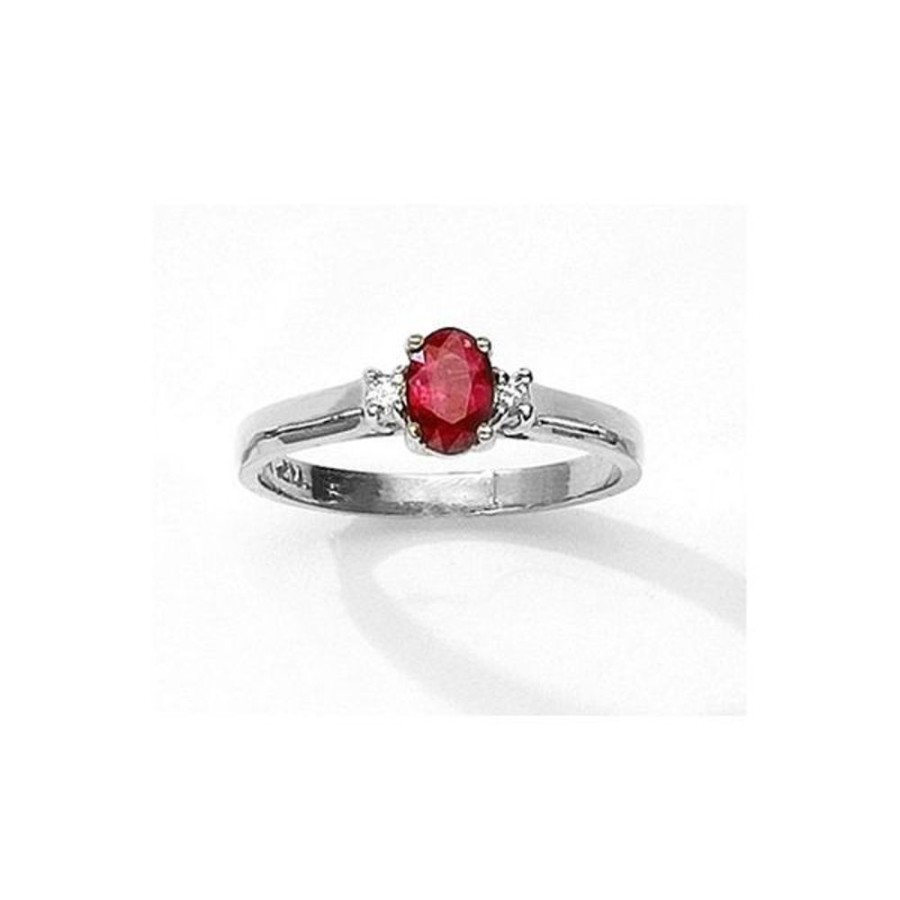 Colored Stone Jewelry Color Merchants | 14K White Gold Precious And Diamond Ring